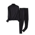 thumbnail image 1 of Bixock Pajamas Two Piece Set for Women,Women Plus Szie Pajamas,Pajamas for Women Solid Color Thick Warm Long Sleeve Top Pants Winter Soft Cozy Home Sleepwear Sleepwear Pajamas Set, 1 of 5