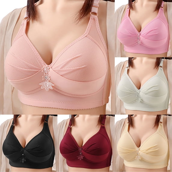 Bixock Plus Size Bra for Women Push Up Bra Wireless Bra Thin Lift Support Abjustable Soft Breathable Straps Everyday Casual Comfortable Women Under Wear