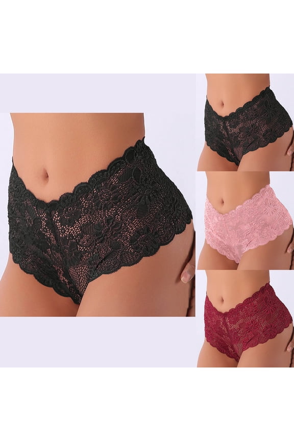 Plus Size Cotton Underwear for Women,Women's Seamless Underwear,High Waist Lace Seamless Solid Color Thin Breathable Soft Comfortable Ladies Underwear Briefs