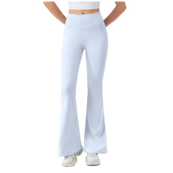 Bixock Womens Flared Yoga Pants High Waist Leggings Elastic Waist Loose Casual Workout Fitness Trousers