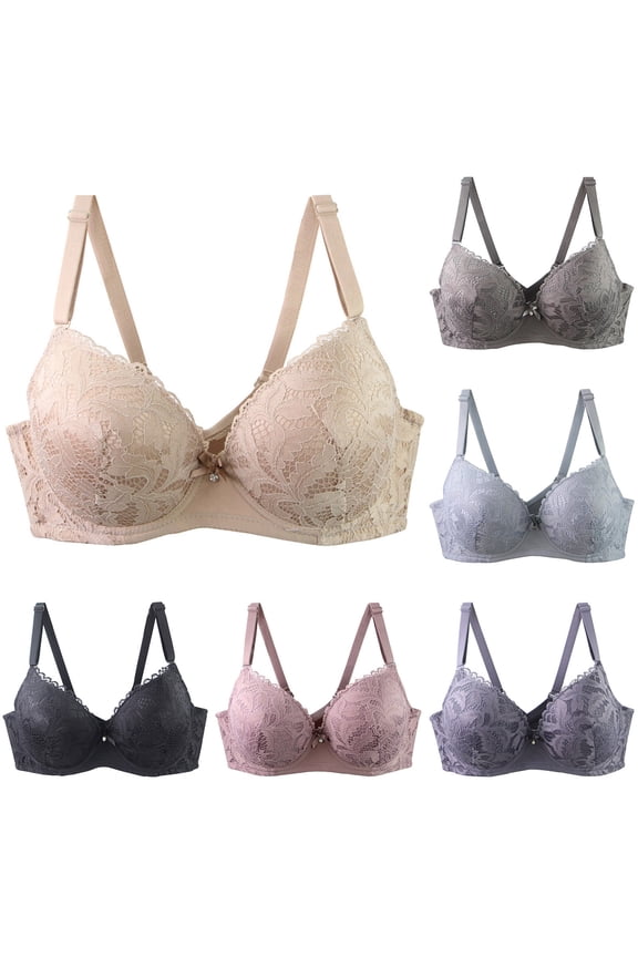 Plus Size Push Up Bras for Women Solid Color Underwire Light Padding Enhanced Support for Large Bust Bra