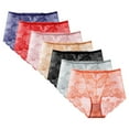 thumbnail image 1 of Bixock Plus Size Underwear for Women,Women's Cotton Underwear,Mid Waist Lace Solid Color Fashion Style Soft Comfortable Ladies Underwear Briefs, 1 of 3