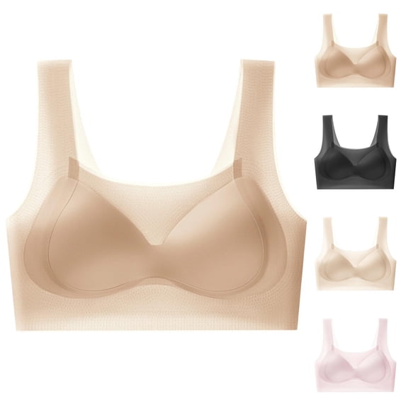 Bixock Push Up Bra for Women No Underwire Wireless Seamless Bra Soft Support Lift Support Abjustable Straps Breathable Everyday Casual Women Under Wear