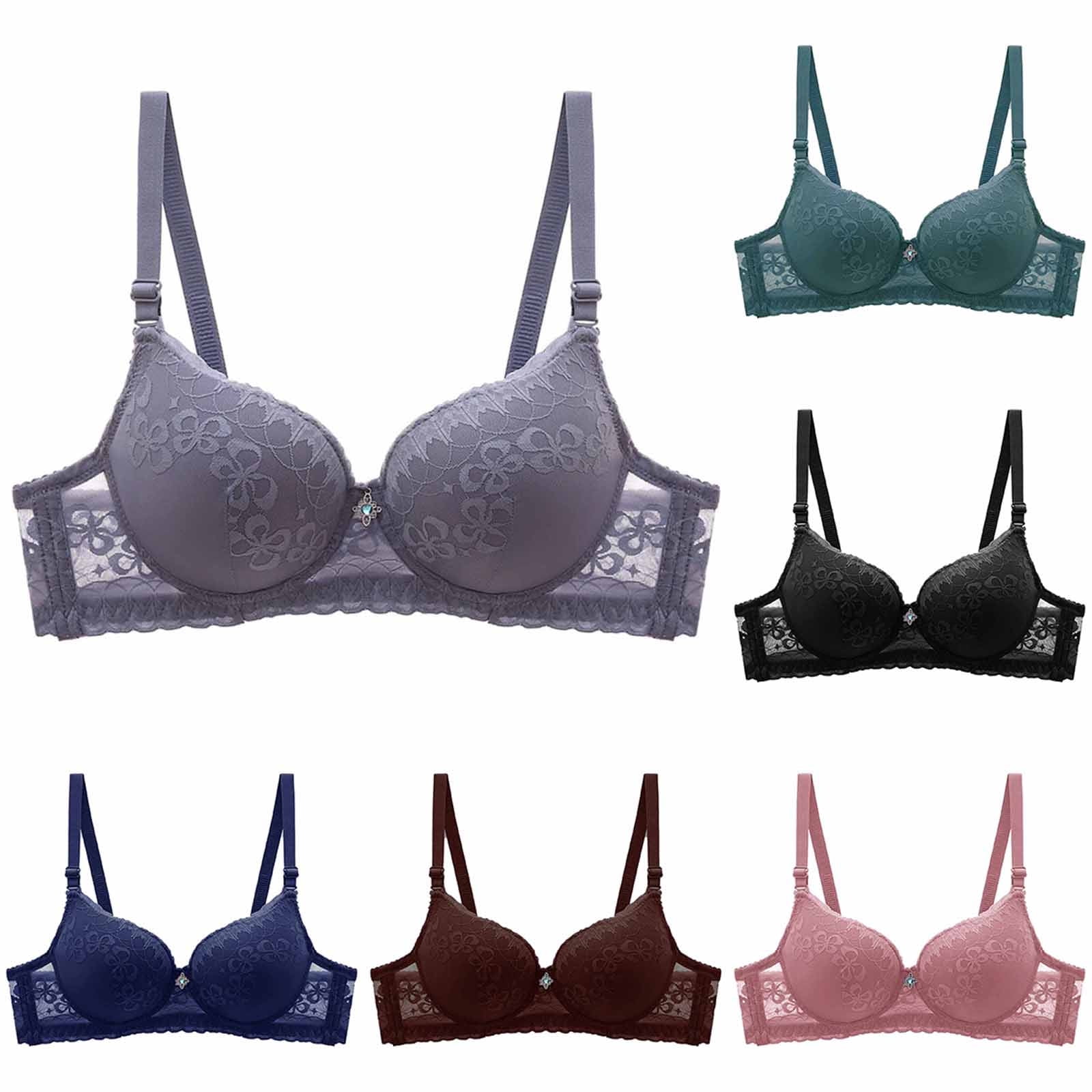 Bixock Push Up Bras for Women Solid Color Lace Clean Finish Underwire ...
