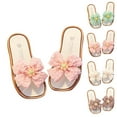 thumbnail image 1 of Bixock Toddler Girls Sandals Summer With Bow Solid Color Soft Sole Non Slide Beach Toddler Sandals Open Toe Casual Shoes, 1 of 3