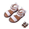 thumbnail image 1 of Bixock Toddler Girls Sandals Summer Solid Color With Hook And Loop Soft Sole Non Breathable Open Toe Toddler Sandals Daily Shoes, 1 of 4