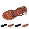 thumbnail image 1 of Bixock Sandals for Women,Flat Slippers for Women Wrap Strap Open Toe Flat Sandals for Casual Daily Wear Summer and Fall Sandals, 1 of 5