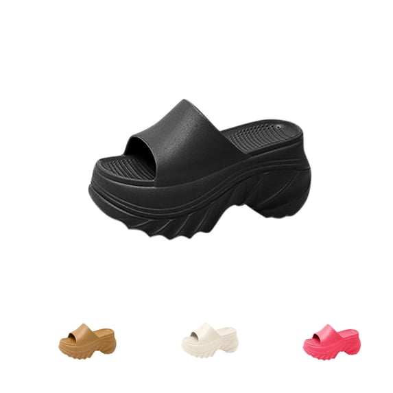 Bixock Slippers for Women,Women's Sandals Solid Color Open Toe with Non Slip Soft Sole Thick-Soled s and for Home Slipper