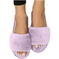 thumbnail image 1 of Bixock Slippers for Womens Indoor House Cotton Shoes Fleece Open Toe Slide For Fall Winter Warm Non-Sliped Women Shoes, 1 of 8