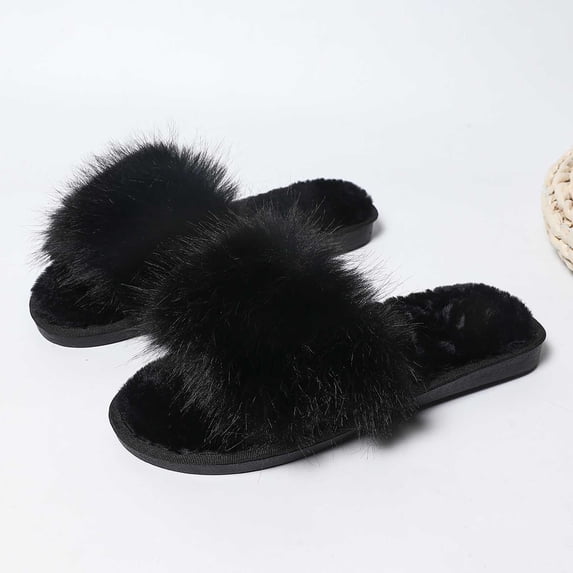 Bixock Slippers for Womens Indoor House Cotton Shoes Multi Size Fluzzy Fleece Lined Slide Warm Comfortable Non-Sliped Women Shoes