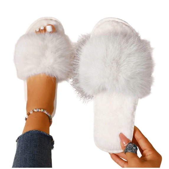 Bixock Slippers for Womens Indoor House Cotton Shoes Multi Size Fluzzy Fleece Lined Slide Warm Comfortable Non-Sliped Women Shoes