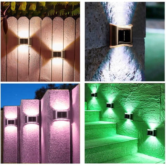Bixock Solar Lights Outdoor Waterproof, Solar Up And Down Light-emitting Wall Lamp Outdoor Watertight Garden Wall Lamp LED Garden Home Wall Washer Night Light