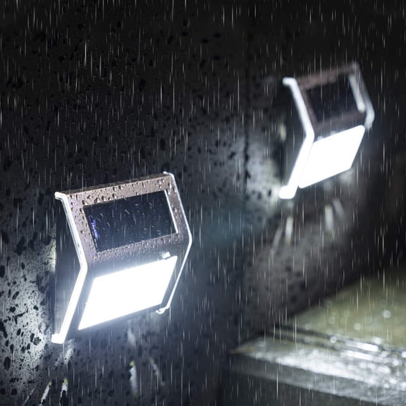 Bixock Solar Lights Outdoor Waterproof, Stainless Steel 3led Ladder Lights Outdoor Rainproof Wall Lights Fence Lights Night Lights