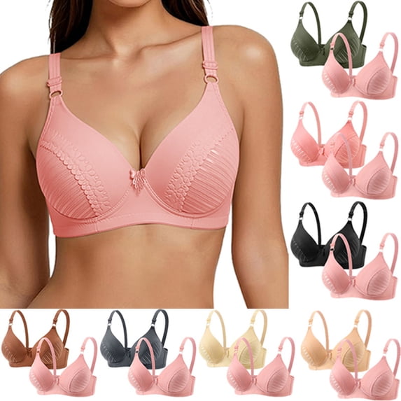 Bixock Sport Bra for Women Push Up Bra Wireless Bra Lace Thin Abjustable Straps V Neck Thin Summer Everyday Casual Comfortable Women Under Wear