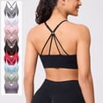 thumbnail image 1 of Bixock Sports Bras for Women Solid Color Thin Padding Parachute Back Thin Adjustable Straps Breathable Support for Yoga Daily Wear Bra, 1 of 5