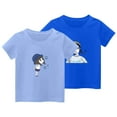 thumbnail image 1 of Bixock Toddler Boys Girls Short Sleeve Shirts Pack Bow Print T Shirt Crew Neck Casual Tops Toddler Clothes 2Y-11Y, 1 of 2