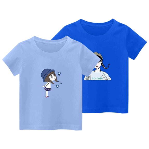 Bixock Toddler Boys Girls Short Sleeve Shirts Pack Bow Print T Shirt Crew Neck Casual Tops Toddler Clothes 2Y-11Y