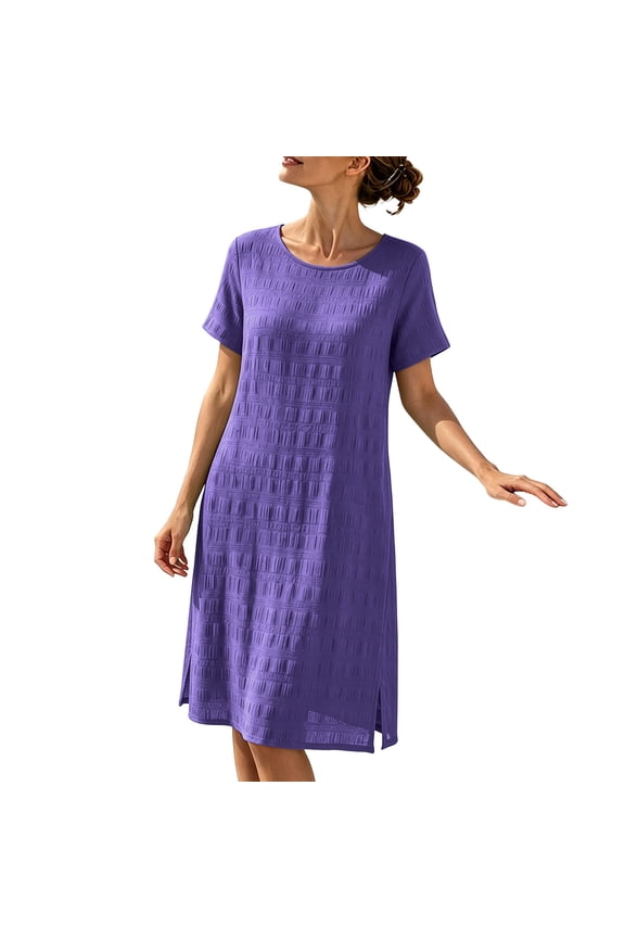 Summer Dress for Women Maternity Midi Dress Crew Neck Short Sleeve A Line Sundress Loose Long Dress Baby Shower Pregnancy Dresses for Photoshoot Vacation Maternity Clothings