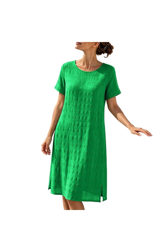 Summer Dress for Women Maternity Midi Dress Crew Neck Short Sleeve A Line Sundress Loose Long Dress Baby Shower Pregnancy Dresses for Photoshoot Vacation Maternity Clothings