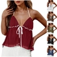 thumbnail image 1 of Bixock Summer Tank Tops for Women,Camisole Tops for women,Blouse for Women Solid Color Backless Cami V Neck Sleeveless Slim Casual Fashion Daily Wear Shirts, 1 of 6