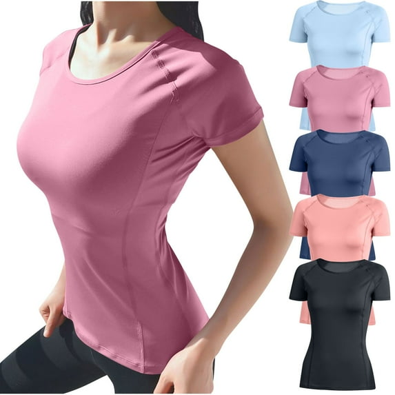 Bixock Summer Tops for Women,Plus Size Tank Tops for Women,Blouse for Women Solid Color Round Neck Sleeveless Yoga Sport Quickly Dry Casual Wear Shirts
