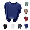thumbnail image 1 of Bixock Tank Tops for Womens Sleeveless Blouse Solid Color Pullover Crew Neck Loose Casual Shirt Daily Fashion Wear Beach Vacation Summer Clothes, 1 of 6