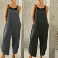 thumbnail image 1 of Bixock Summer Women's Casual Jumpsuit Plus Size Adjustable Straps Romper With Pockets Wide Leg Loose Soft Comfortable For Daily Wear Women Clothes, 1 of 4