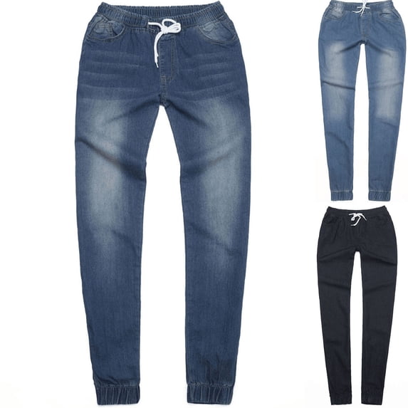 Bixock Summer Women's Clothing,Wide Leg Pants for Women,Pants for Women Elastic Drawstring Low Waist Cuffed Jeans Commute Style Casual Pants with Pockets Soft Daily Wear Long Pants Clothes