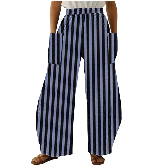 Bixock Summer Women's Clothing,Wide Leg Sweatpants for Women,Pants for Women Print Straight Leg with Pockets Vintage Style Loose Casual Long Pants Soft for Daily Wear Fashion Pants Clothes