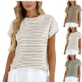 thumbnail image 1 of Bixock Summer Women's Tops,Shirts for Women,Blouse for Women Solid Color Crew Neck Knit Short Sleeve Slim Casual Soft Tops, 1 of 6