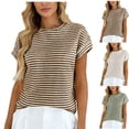 thumbnail image 1 of Bixock Summer Women's Tops,Shirts for Women,Blouse for Women Solid Color Crew Neck Knit Short Sleeve Slim Casual Soft Tops, 1 of 6