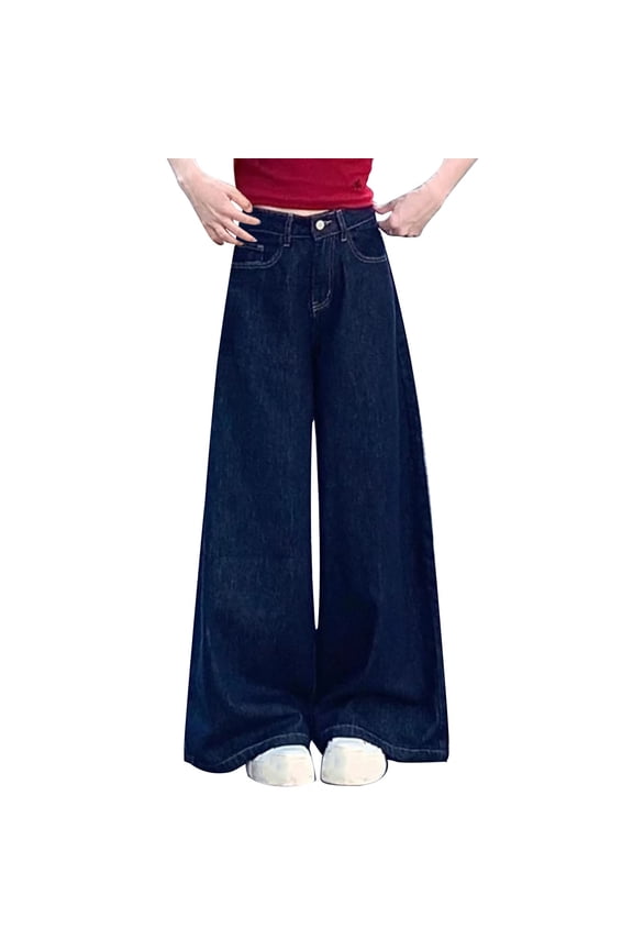 Summer Womens Clothes,Wide Leg Pants for Women,Pants for Women Solid Color Straight Leg Stretchy Denim Long Pants Dance Versatile Long Pants Soft Daily Wear Pants Clothes