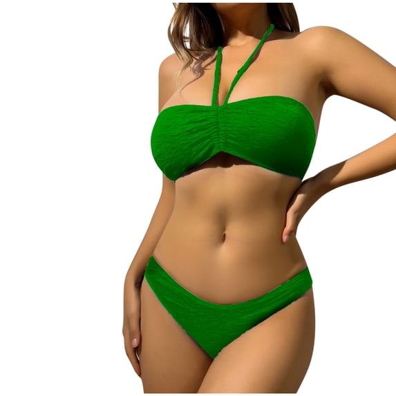 Bixock Swimsuit for Women,Bikinis Sets for Women,Women's Swimsuit Solid Color Bikini with Padded Bra No Underwire 2 Piece Swimwear Set