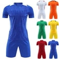 thumbnail image 1 of Bixock Toddler Boys Casual Shorts Set,Kids Summer Outfit Set,Unisex Soccer Training Uniform Mesh Breathable Short Sleeve Crew Neck Top Matching Shorts 2 Piece Active Set for 4-15 Years Kids Clothings, 1 of 5