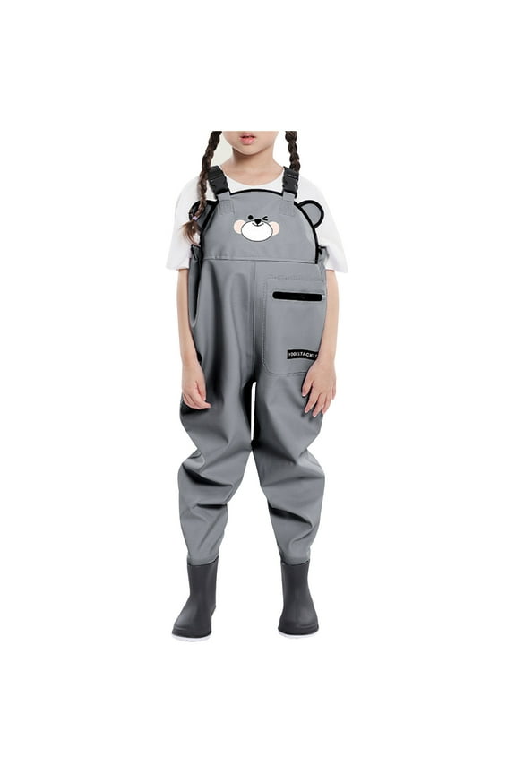 Toddler Boys Girls Jogger Sweatpants,Pants for Kids Boys and Girls PVC Waterproof Wader Overalls Rain Pants