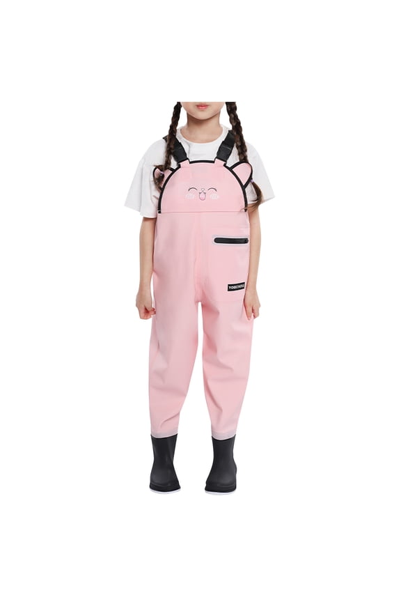 Toddler Boys Girls Jogger Sweatpants,Pants for Kids Boys and Girls PVC Waterproof Wader Overalls Rain Pants