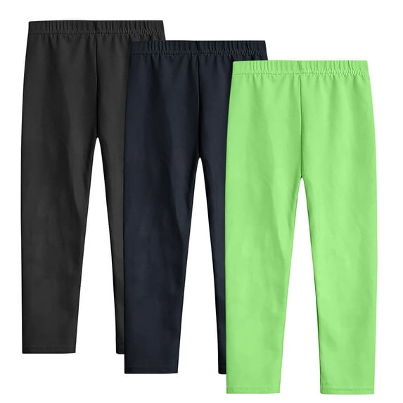 Bixock Toddler Boys Girls Jogger Sweatpants,Pants for Kids Girls 3-Pack Thin Ankle Leggings Solid Color Stretch Layer Pants
