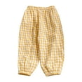 thumbnail image 1 of Bixock Toddler Boys Girls Jogger Sweatpants,Pants for Kids Girls Gauze Pants Checkered Print Elastic Waist and Cuffs Pants 2-8 Years, 1 of 5