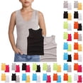thumbnail image 1 of Bixock Toddler Boys and Girls Summer Tops,Cotton Short Sleeve T-Shirts,Kids 2 Pack Solid Color Crew Neck Tank Tops for Boys and Girls Sleeveless Casual Tops, 1 of 4