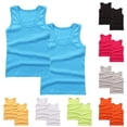 thumbnail image 1 of Bixock Toddler Boys and Girls Summer Tops,Cotton Short Sleeve T-Shirts,Kids 2 Pack Solid Color Sleeveless Tank Tops for Boys and Girls Crew Neck Casual Tops, 1 of 4