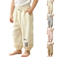 thumbnail image 1 of Bixock Toddler Boys Pants Cotton Elastic Waist with Pockets Soild Color Loose Casual Pants Soft Breathable Workout Activewear Boys Clothings Size 6-12Months, 1 of 5