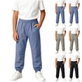 thumbnail image 1 of Bixock Toddler Boys Sweatpants Elastic Waist Jogger Pants Kids Side Graphic Print Solid Color Breathable Stretch Campus Sport Daily Activity Wear Size 9-10Years, 1 of 6