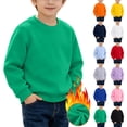 thumbnail image 1 of Bixock Toddler Boys Sweatshirts Long Sleeve Tops Fleece Crew Neck Pullover Top Solid Color Casual Tops Soft Warm Breathable Daily Wear Boys Clothings, 1 of 7
