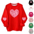 thumbnail image 1 of Bixock Toddler Boys and Girls Tops,Kids Long Sleeve Tops Valentine Casual Print Fleece Lined Round Neck Sweatshirt for Boys Girls Age 1-13 Tops, 1 of 5