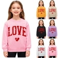 thumbnail image 1 of Bixock Toddler Boys and Girls Tops,Kids Long Sleeve Tops Valentine Letter Print Fleece Lined Round Neck Sweatshirt for Boys Girls 2-12Y Tops, 1 of 5
