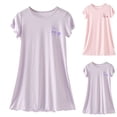 thumbnail image 1 of Bixock Toddler Girl Clothes,Girls Summer Mini Dresses Short Sleeve Round Neck Sleep Dresses for Girls Nightwear Summer Casual Dresses, 1 of 3
