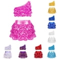 thumbnail image 1 of Bixock Toddler Girls 2 Piece Loungewear Set,Summer Toddler Clothes Sequin Sleeveless Tops Skirt 2 Piece Outfits for Girls Age 2-14Y Lightweight Casual Summer Set, 1 of 6