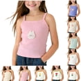 thumbnail image 1 of Bixock Toddler Girls Cami Top Kids Crew Neck Graphic Tee Sleeveless Shirts Cute Tank Tops for Girls Summer Outfits 1-10 Years, 1 of 6