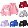 thumbnail image 1 of Bixock Toddler Girls Hooded Sweatshirts,Girls Long Sleeve Tops,Kids Long Sleeve Hoodie Print Crew Neck Loose Sport Girls Fall Winter Daily Pullover Top Toddler Clothes 3-13, 1 of 6