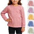 thumbnail image 1 of Bixock Toddler Girls Long Sleeve Shirts,Kids Crewneck Pullover Tops Solid Color Brushed Dralon Knit Thermal Layering Top Boys Girls Warm Shirt for Cold Winter Wear Girls Clothings, 1 of 2